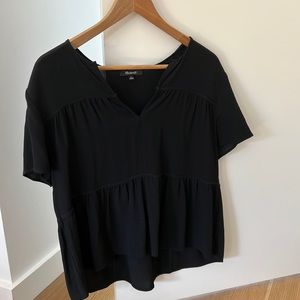 Madewell black swing blouse